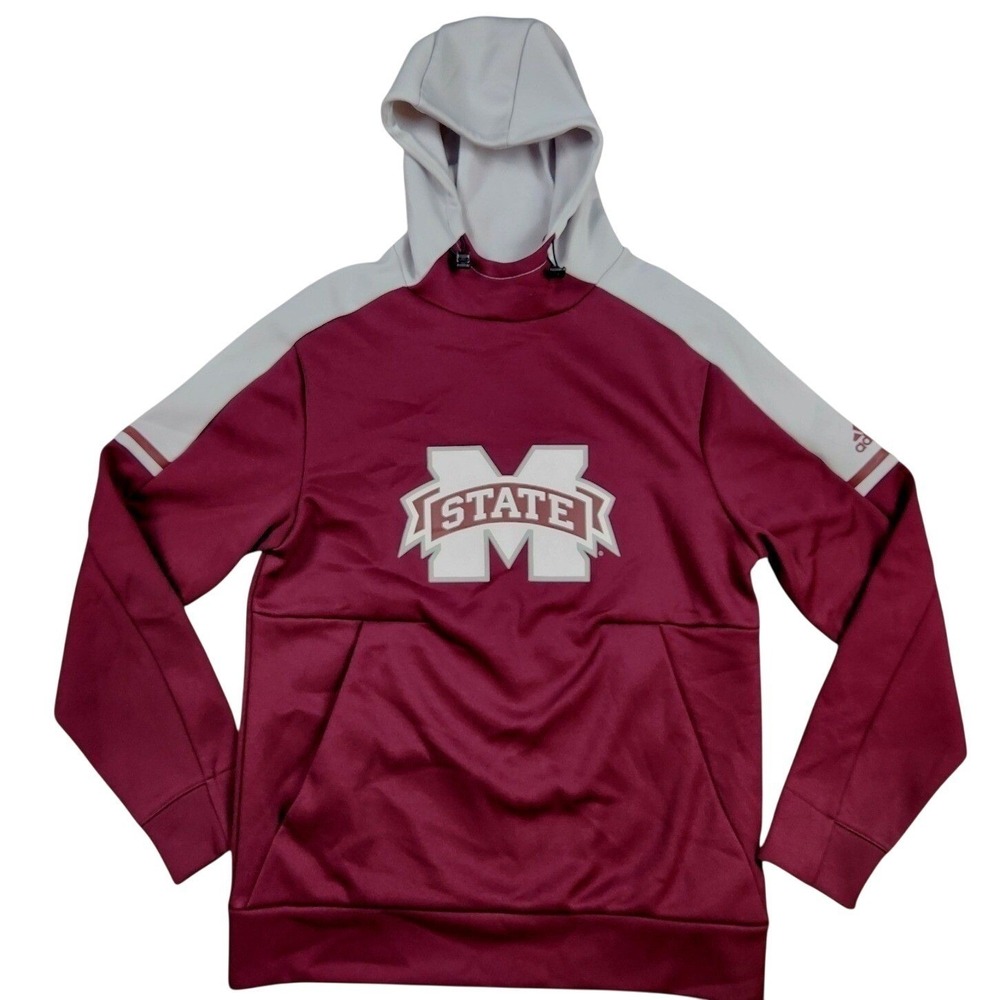 Mississippi State Bulldogs Adidas Pullover‎ Hoodie Sz S Maroon NCAA ClimaWarm